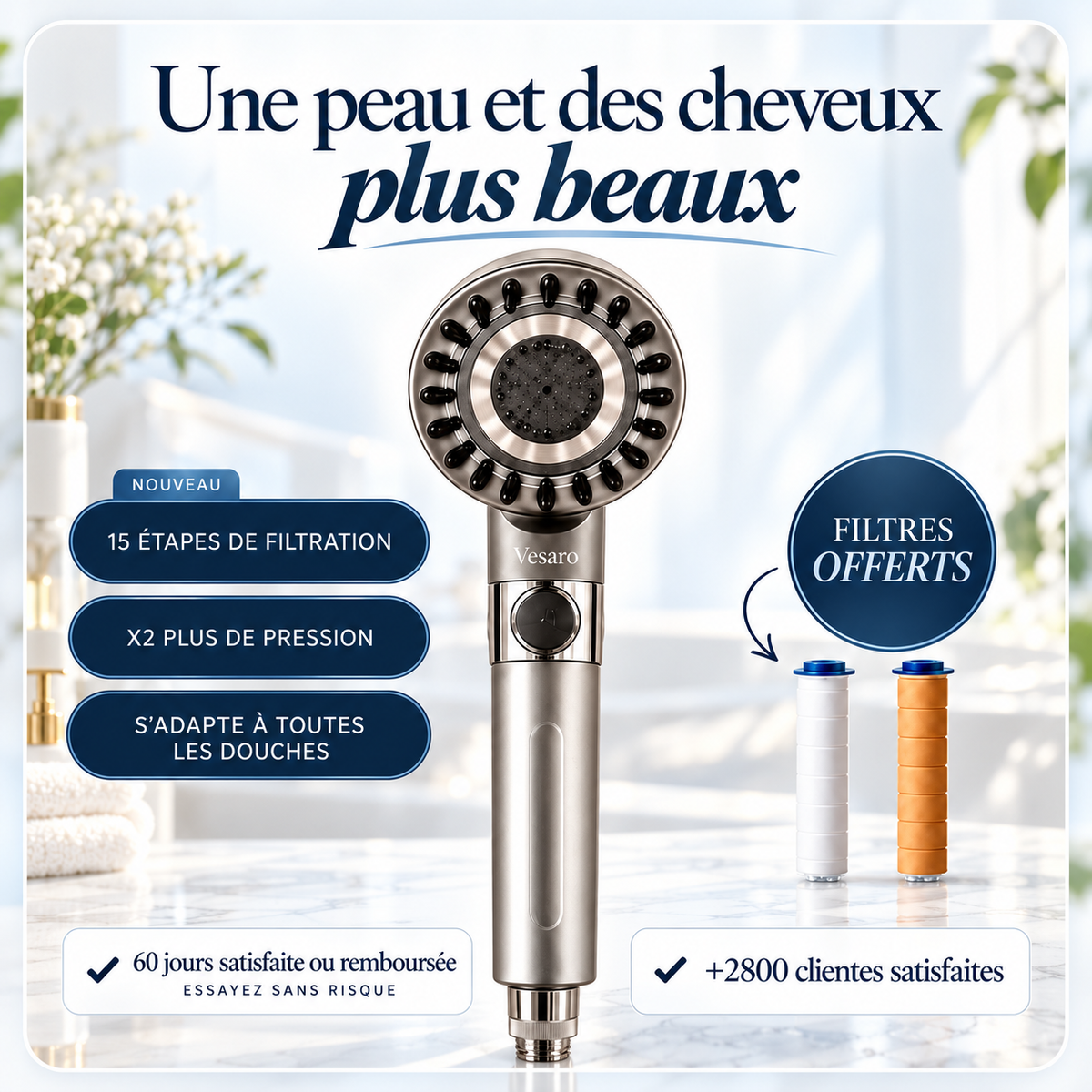 AquaVesaro™ - Transformez vos cheveux, votre peau et votre douche