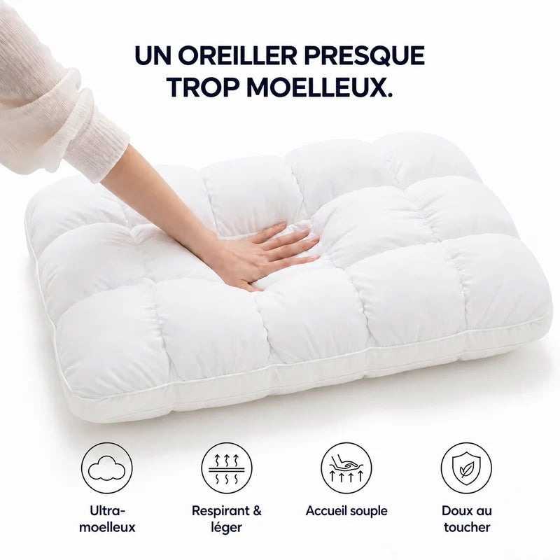 Oreiller Ergonomique Vesaro™ – Ultra-Moelleux & Respirant